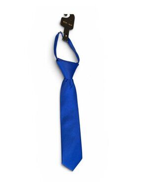 Jacob Alexander Kids  Solid Zip-Up Necktie -11" Blue